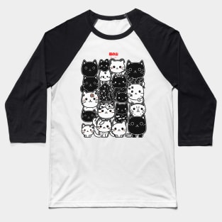 A group of black and white cats Baseball T-Shirt